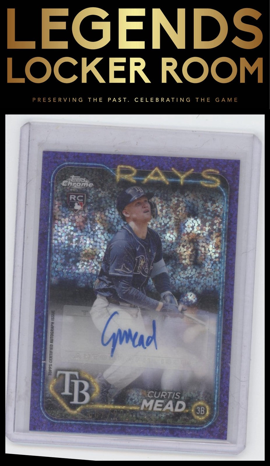2024 Topps Chrome Update Curtis Mead Auto Purple Speckle Refractors /299
