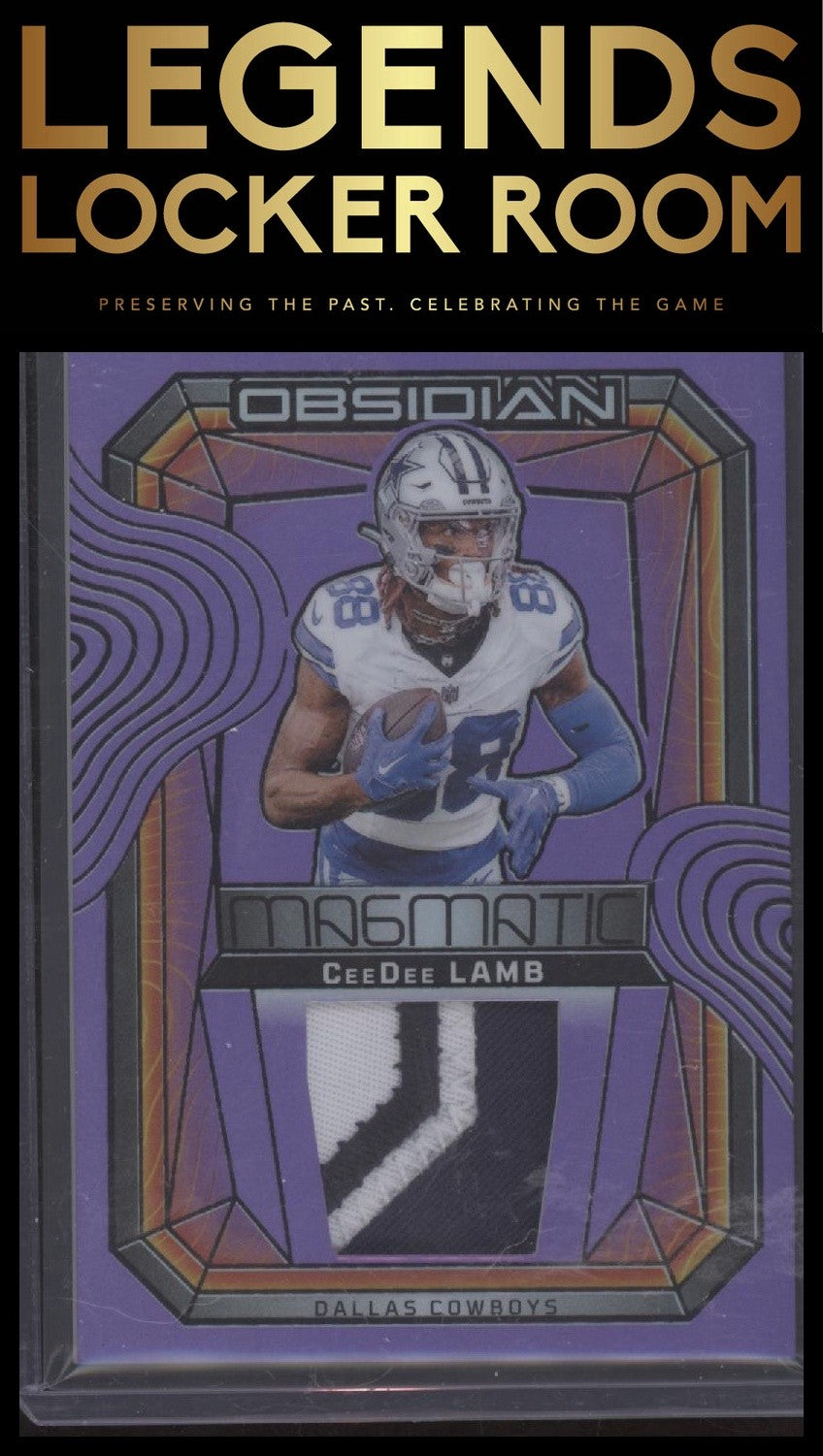 2024 Panini Obsidian - Magmatic Memorabilia Purple #11 CeeDee Lamb #/49