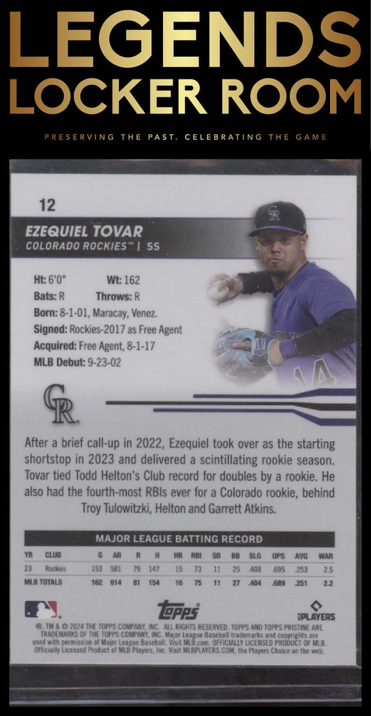 2024 Topps Pristine #12 Ezequiel Tovar Green Refractors #/150
