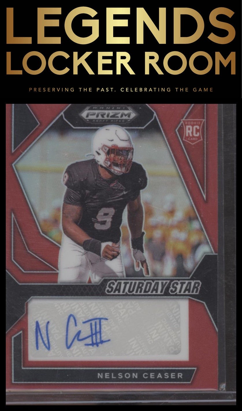 2024 Panini Prizm Draft Picks Nelson Ceaser Saturday Star Signatures Red #/199