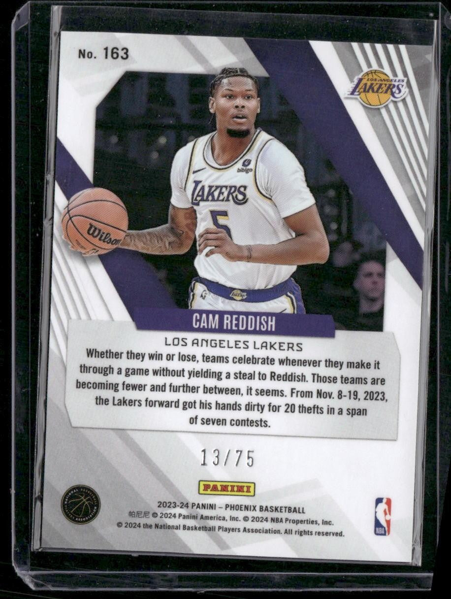 2023-24 Panini Phoenix #163 Cam Reddish Lava #/75