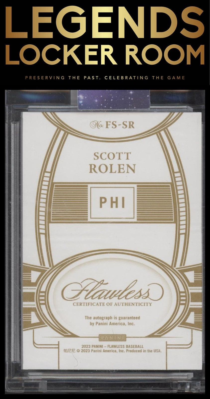 2023 Panini Flawless #FS-SR Scott Rolen Flawless Signatures Ruby #/20