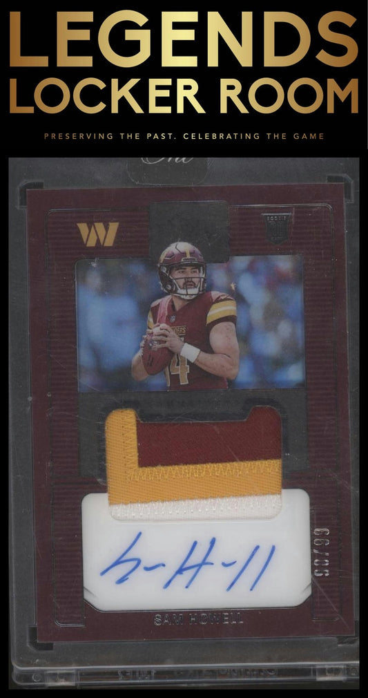 2023 Panini One Sam Howell 2022 Panini One Premium Rookie Patch Auto /99