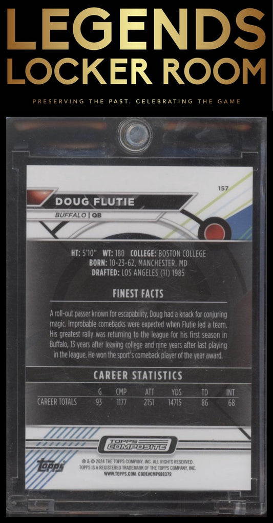 2023 Topps Composite #157 Doug Flutie Finest Blue Refractor #/199