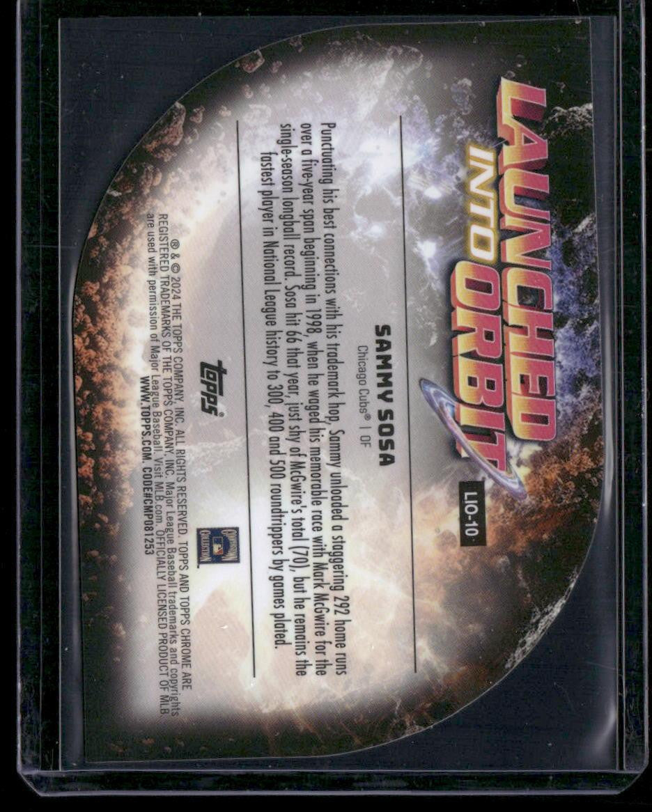 2024 Topps Chrome Cosmic #LIO-10 Sammy Sosa Launched into Orbit