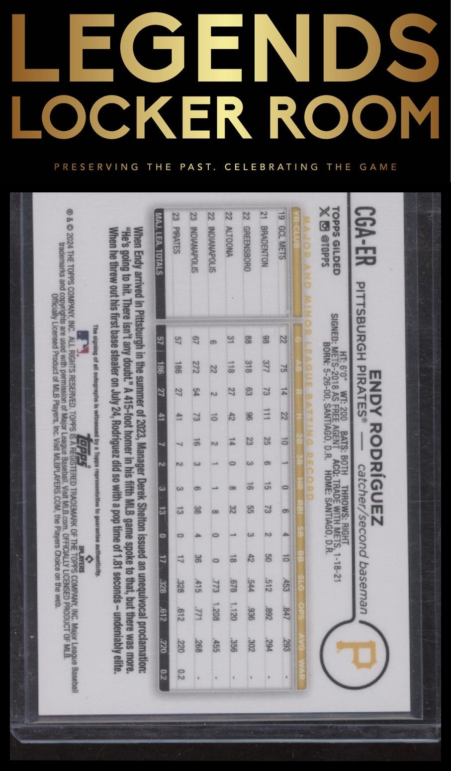 2024 Topps Gilded Collection #CGA-ER Endy Rodríguez Chrome Gold Autographs #/99
