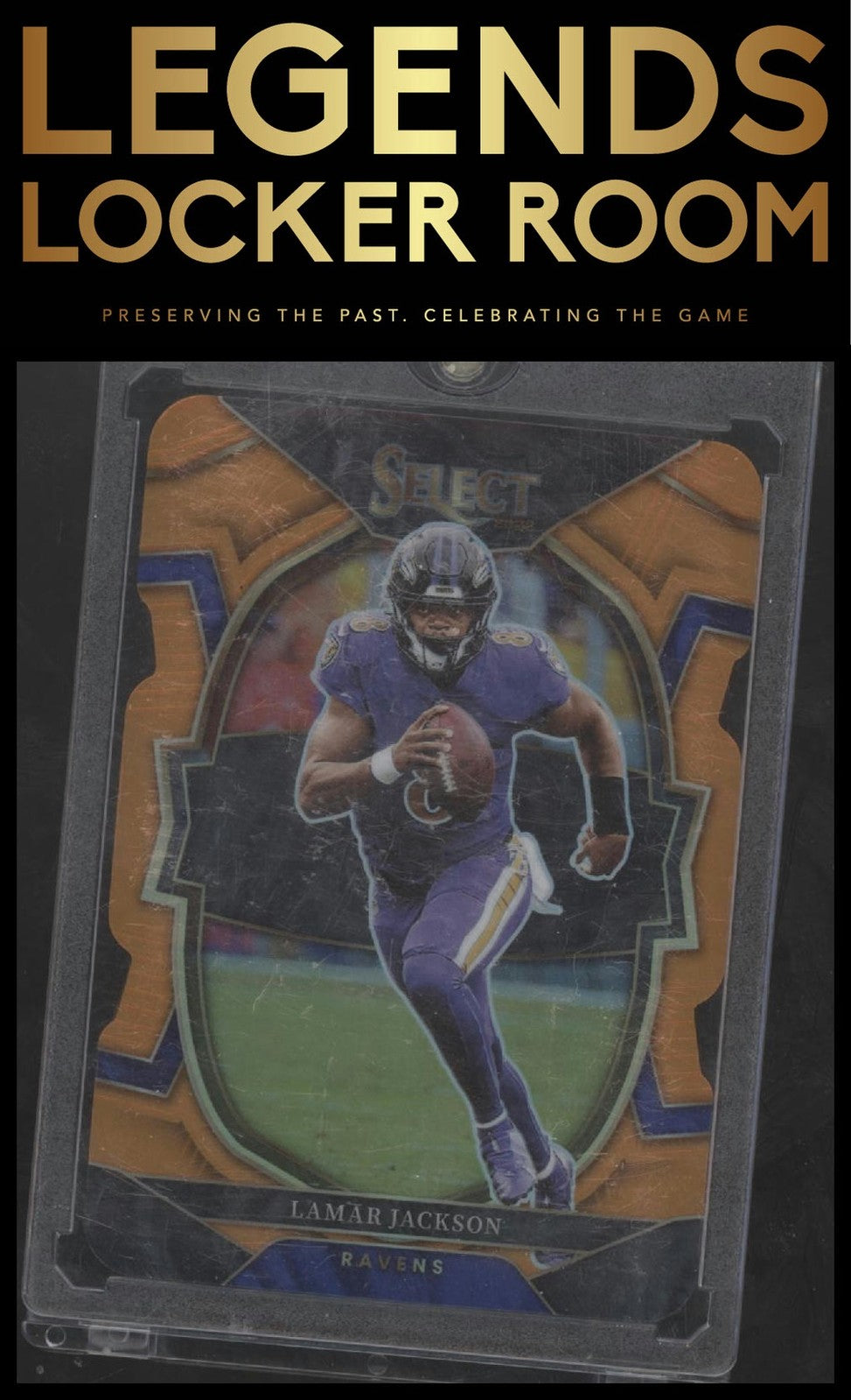 2022 Panini Select #73 Lamar Jackson Orange Prizm Die Cut #/199