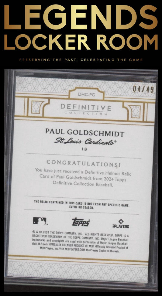 2024 Topps Definitive Collection Paul Goldschmidt Definitive Helmet /49