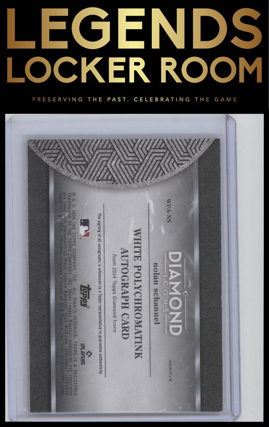 2024 Topps Diamond Icons Nolan Schanuel White Polychromatink Black Red Ink #/10