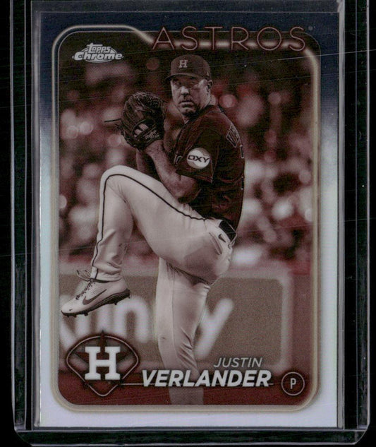 2024 Topps Chrome #291 Justin Verlander Sepia Refractors
