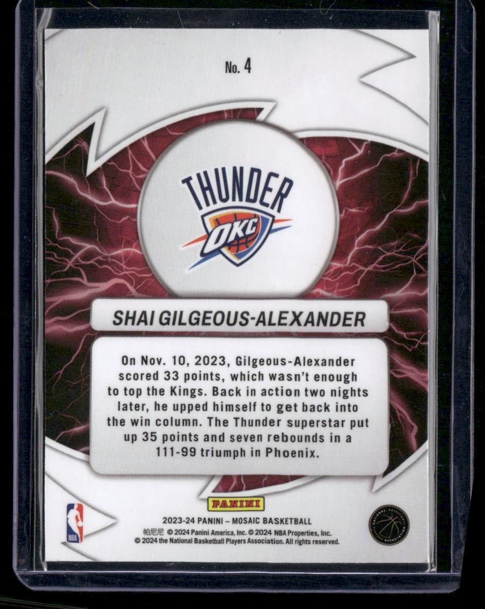 2023-24 Panini Mosaic #4 Shai Gilgeous-Alexander Thunder Road Mosaic