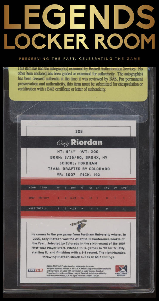 2008 TriStar PROjections #305 Cory Riordan