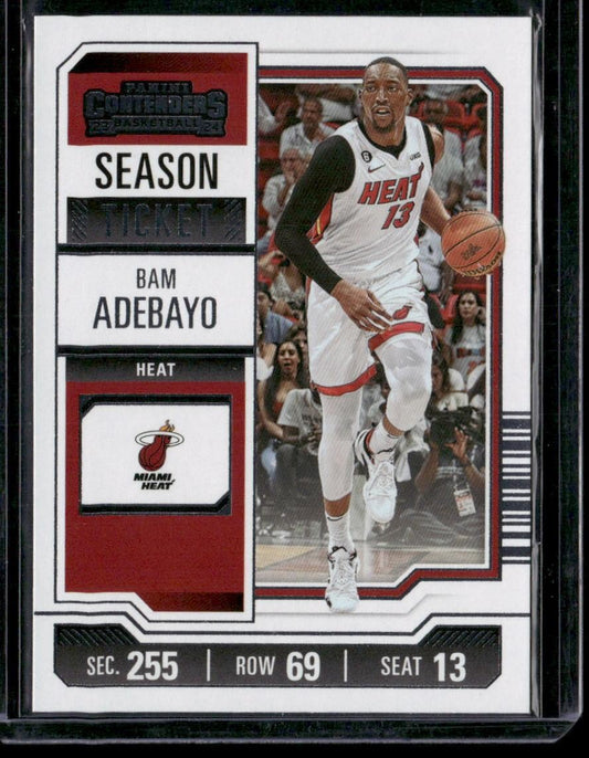 2023-24 Panini Contenders #78 Bam Adebayo Season Ticket Retail