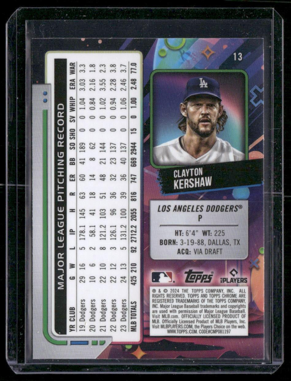 2024 Topps Chrome Cosmic #13 Clayton Kershaw