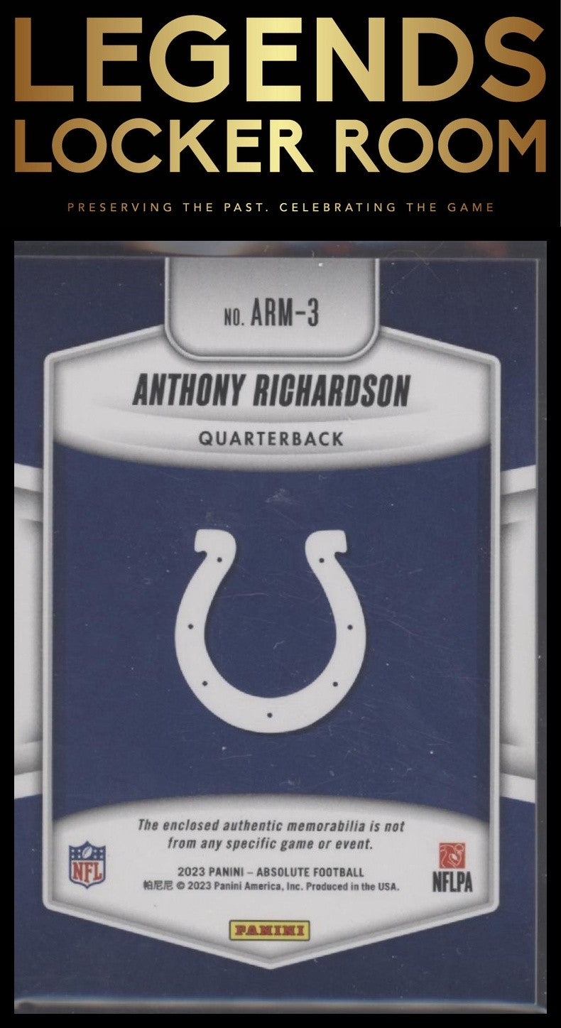 2023 Panini Absolute #ARM-3 Anthony Richardson Absolute Rookie Materials