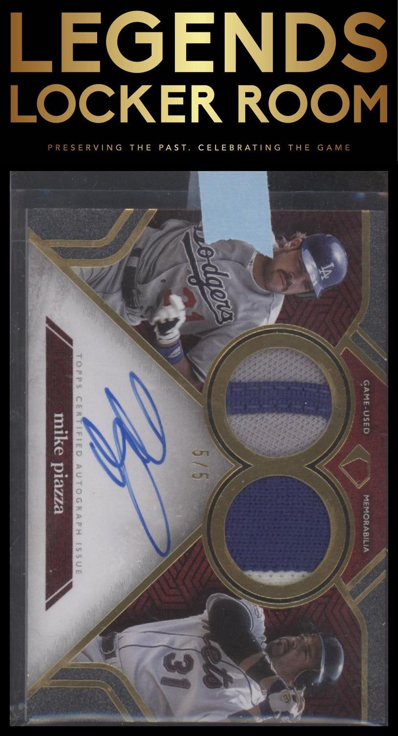 2024 Topps Diamond Icons Mike Piazza Single Player Dual Team Auto Relics Red 5/5