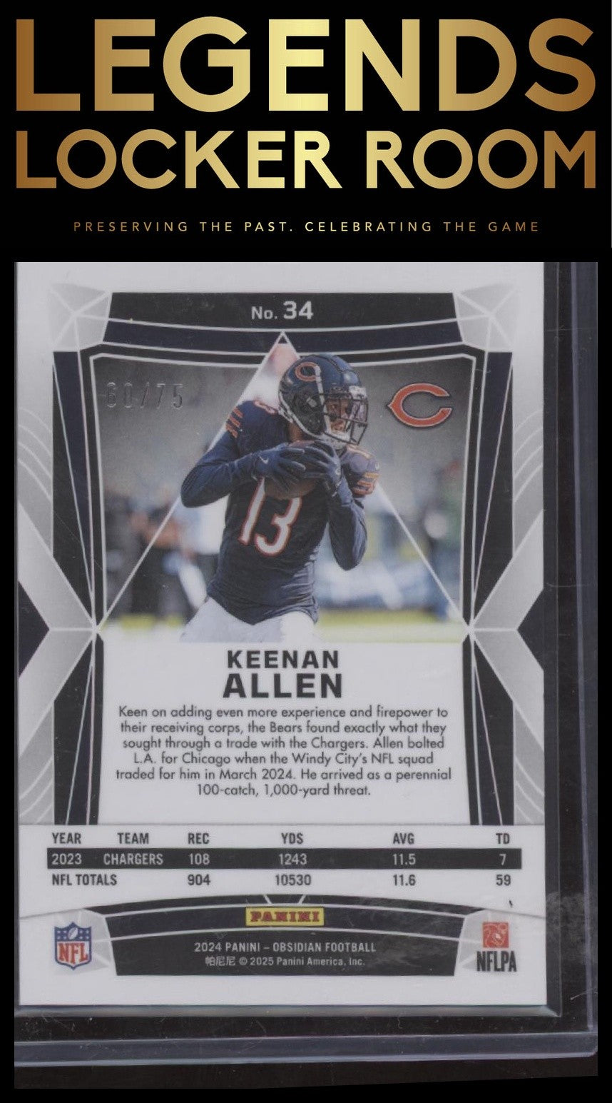 2024 Panini Obsidian Keenan Allen Base Silver /75