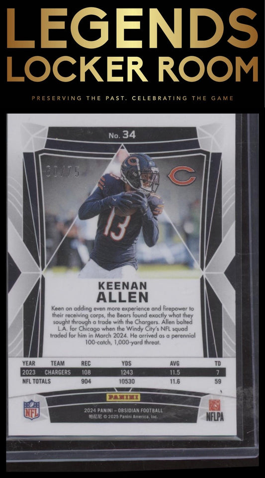 2024 Panini Obsidian Keenan Allen Base Silver /75