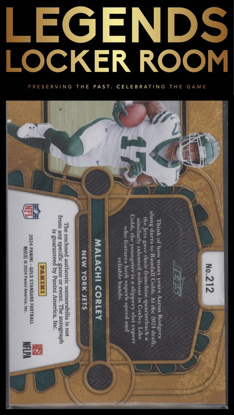 2024 Panini Gold Standard #212 Malachi Corley Auto Patch White Gold #/49