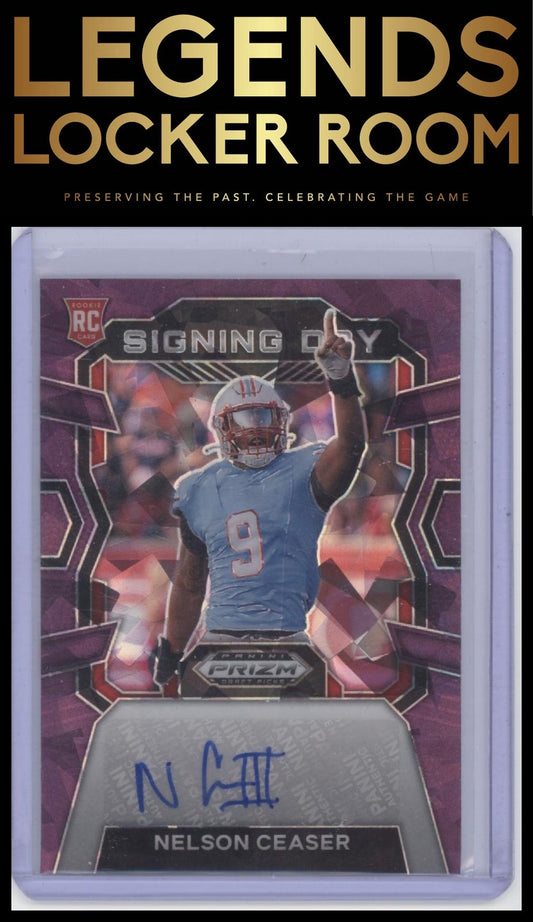 2024 Panini Prizm Draft Picks #SD-NCR Nelson Ceaser Signing Day Purple Ice #/99