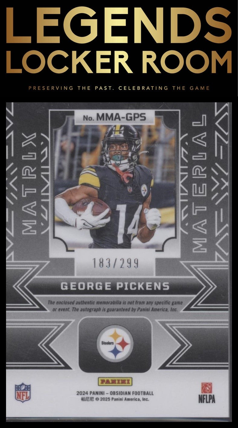 2024 Panini Obsidian George Pickens Matrix Material Auto /299