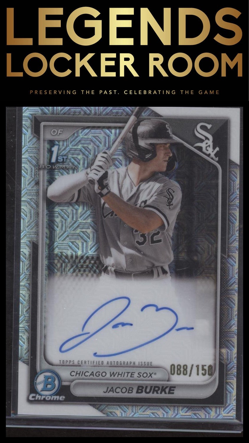 2024 Bowman Jacob Burke Chrome Prospects Autographs HTA Choice Refractors /150