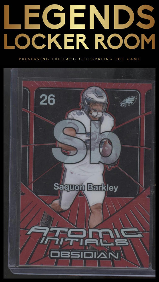 2024 Panini Obsidian Saquon Barkley Atomic Initials Red /75