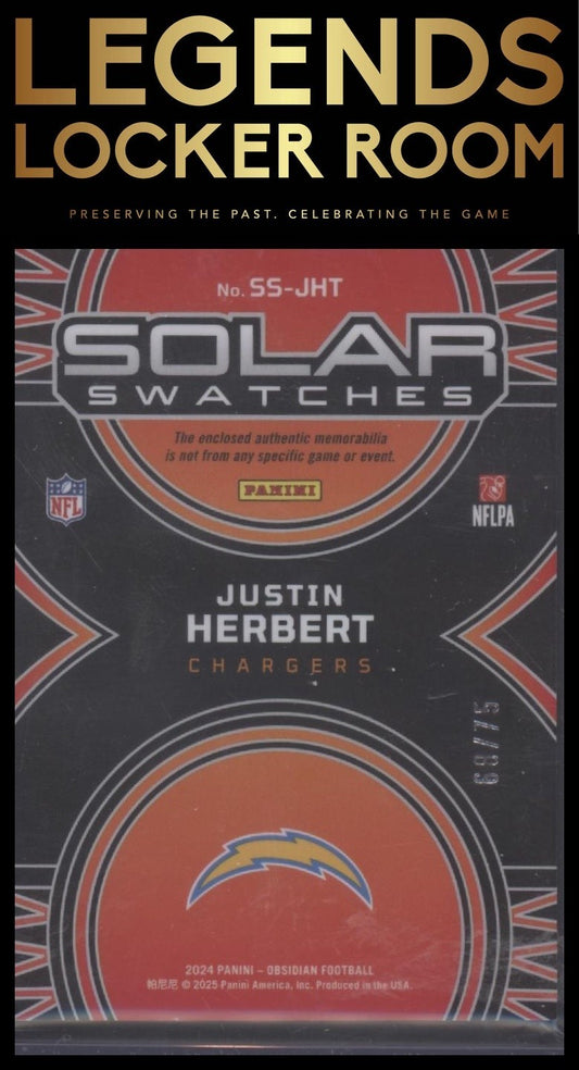 2024 Panini Obsidian - Solar Swatches Red #21 Justin Herbert #/75