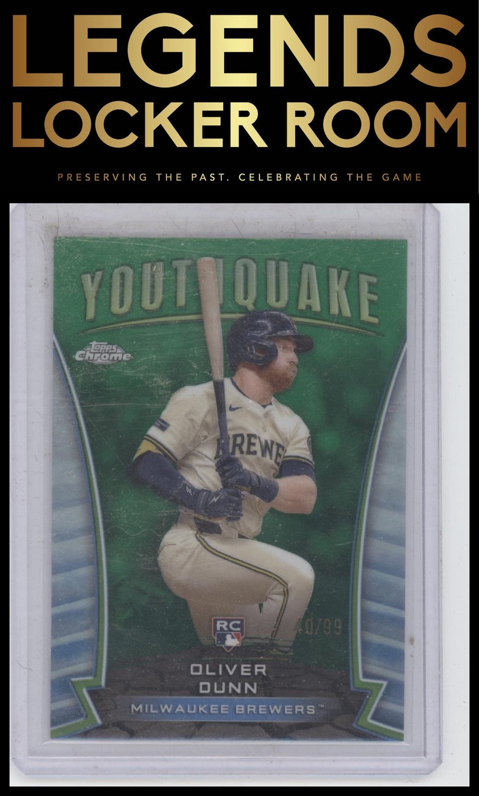2024 Topps Chrome Update #YQ-59 Oliver Dunn Youthquake Green Refractors #/99