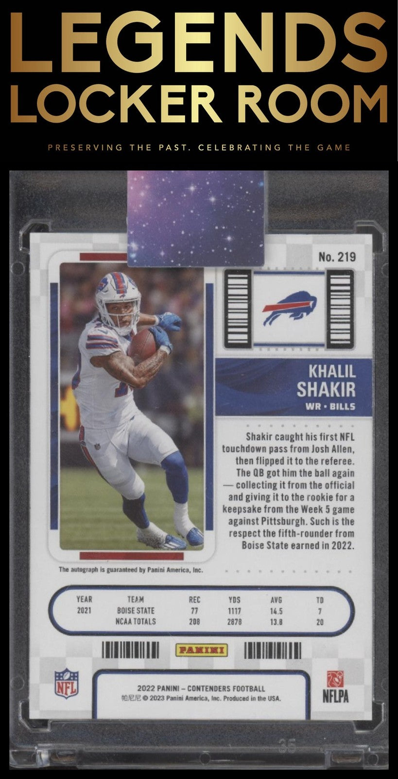 2022 Panini Contenders #219 Rookie Ticket Auto Khalil Shakir