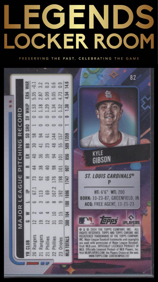 2024 Topps Chrome Cosmic #82 Kyle Gibson Purple Nebula Refractors #/150