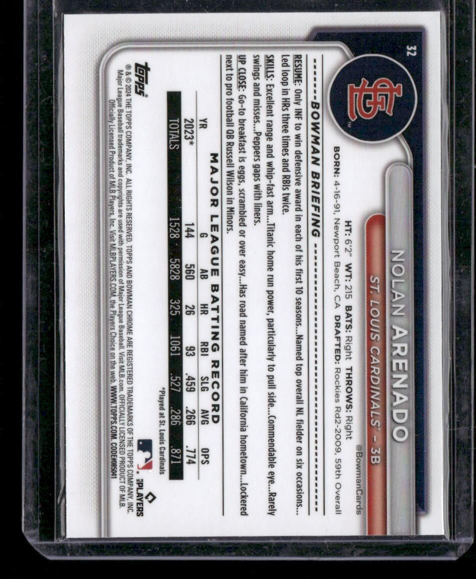 2024 Bowman Chrome #32 Nolan Arenado