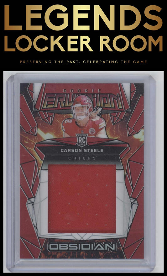 2024 Panini Obsidian - Rookie Eruption Materials Red #37 Carson Steele #/75
