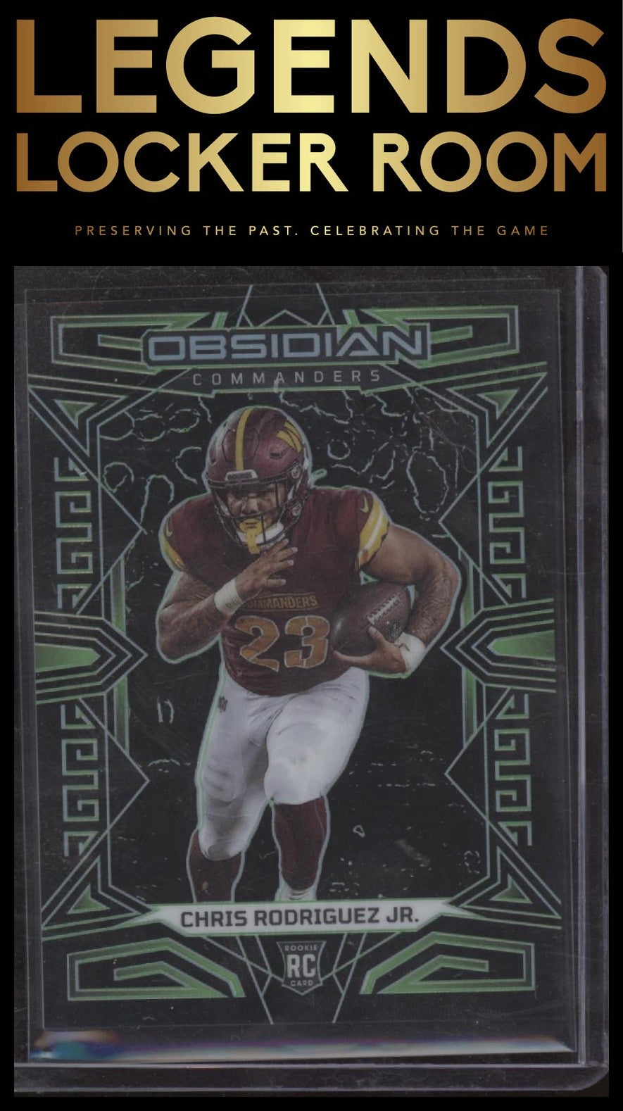 2023 Panini Obsidian #200 Chris Rodriguez Jr. Electric Etch Green #/25