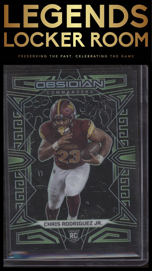 2023 Panini Obsidian #200 Chris Rodriguez Jr. Electric Etch Green #/25