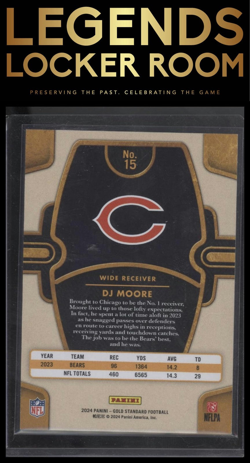 2024 Panini Gold Standard #15 DJ Moore White Gold #/65