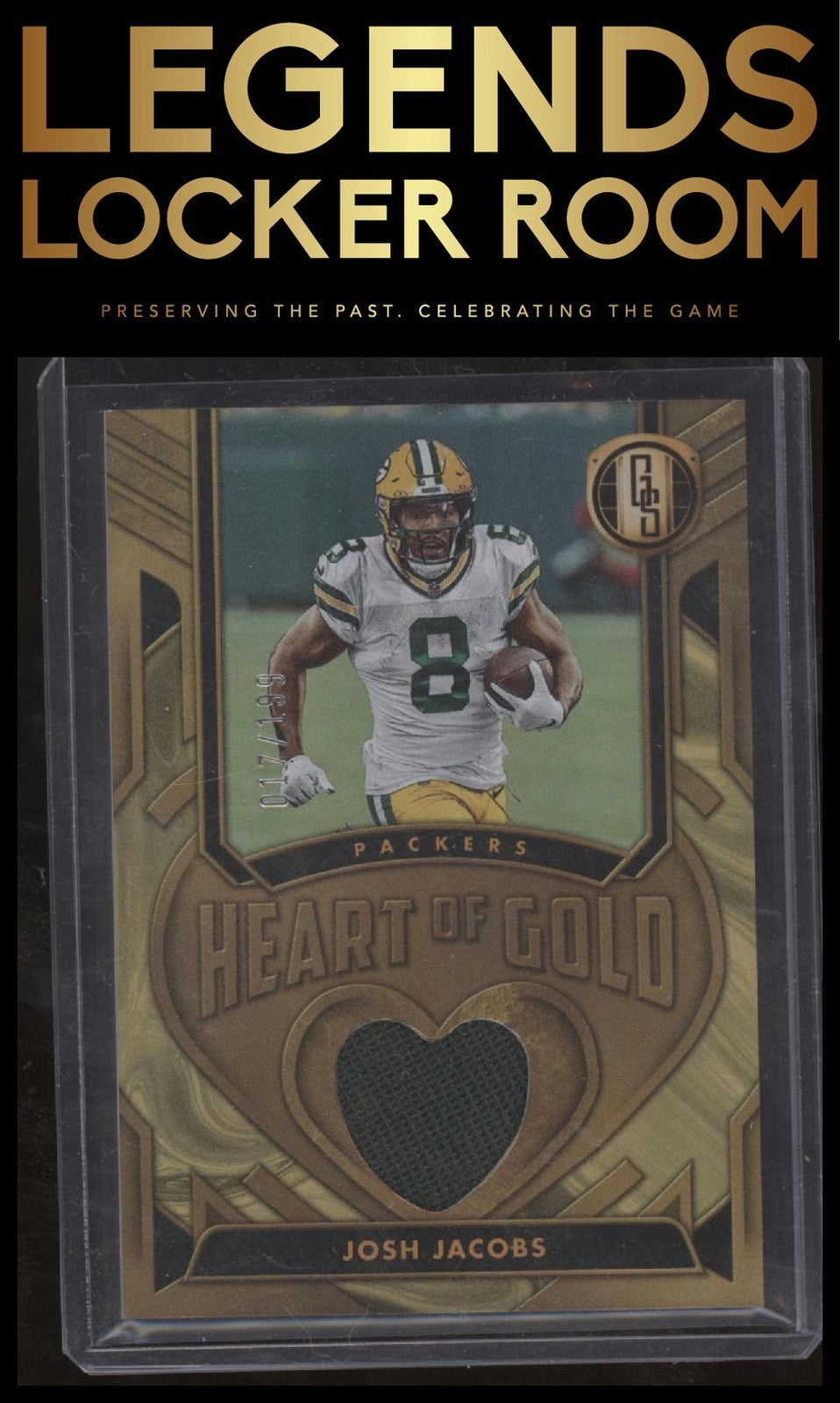 2024 Panini Gold Standard #HOGT-JJS Josh Jacobs Heart of Gold Threads #/199