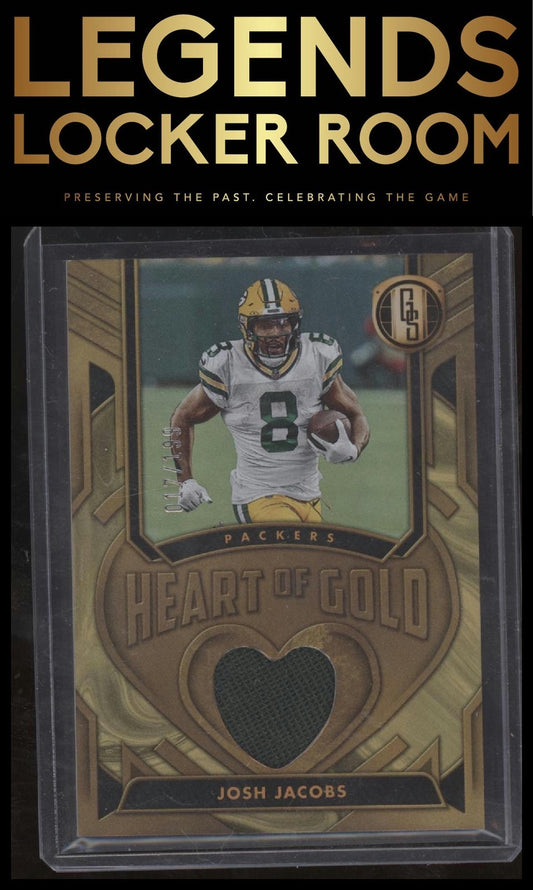 2024 Panini Gold Standard #HOGT-JJS Josh Jacobs Heart of Gold Threads #/199