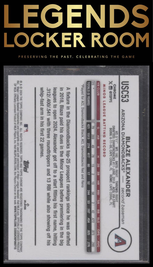 2024 Topps Chrome Update #USC53 Blaze Alexander Blue RayWave Refractors #/150