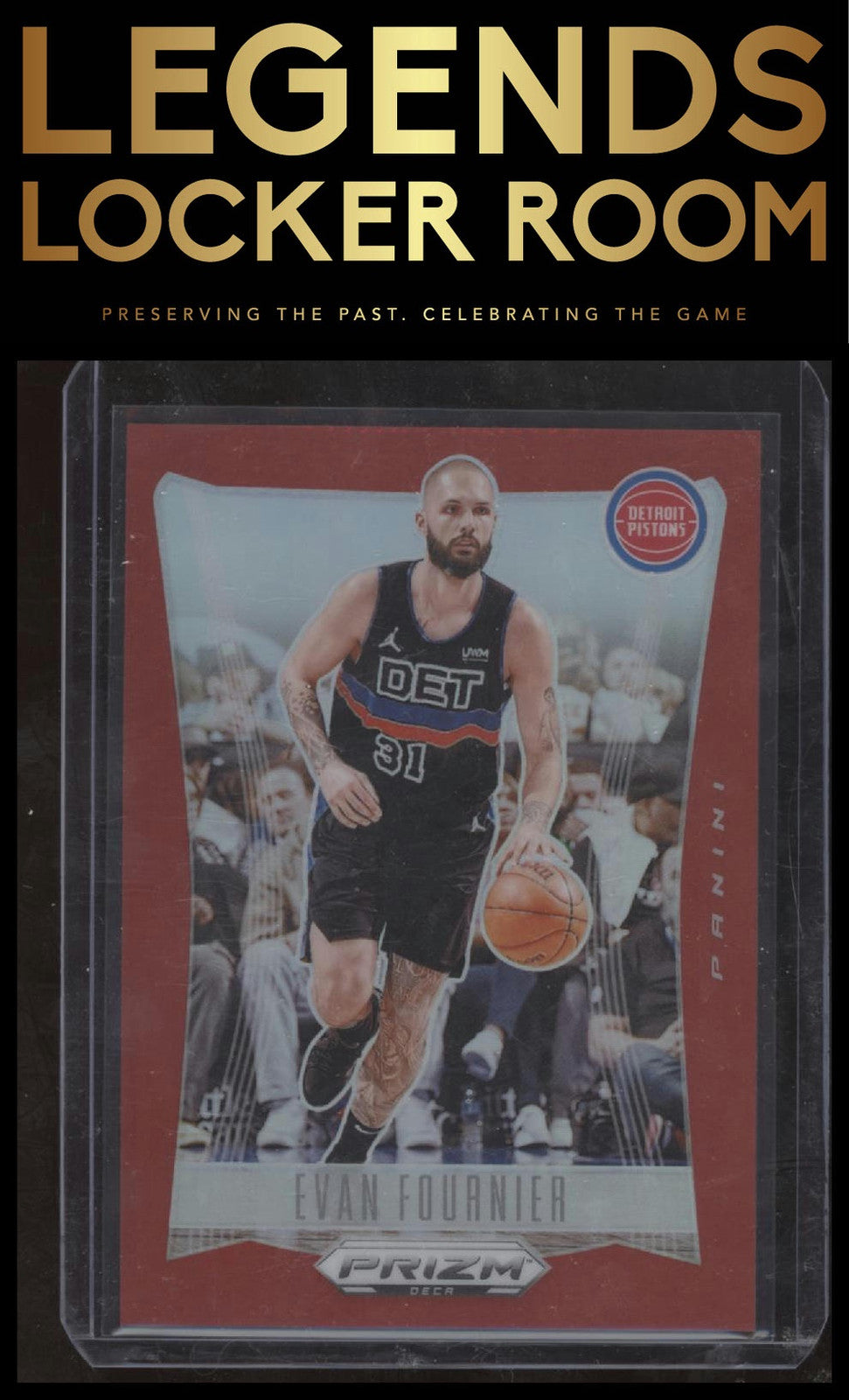 2023-24 Panini Prizm Deca #27 Evan Fournier Prizms Red #/199