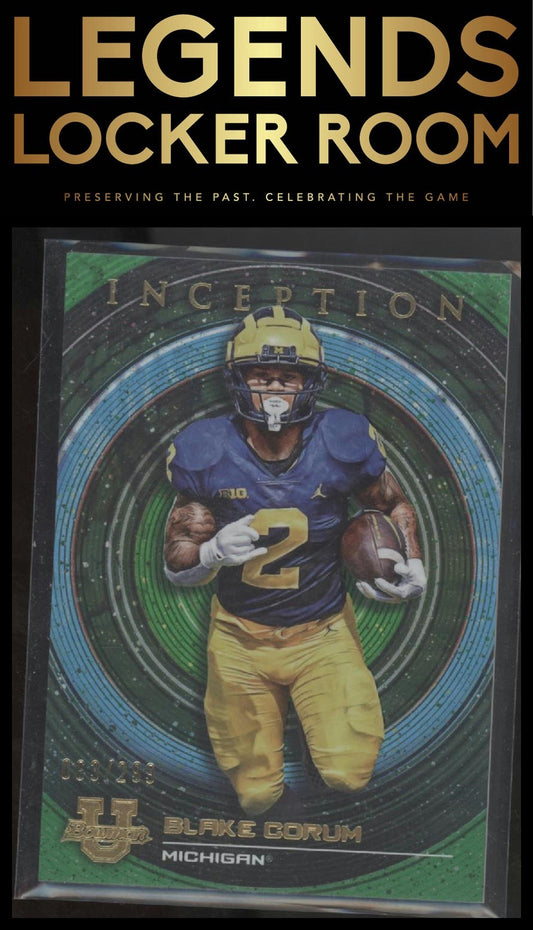 2022-23 Bowman University Inception #56 Blake Corum Green Foil #/299