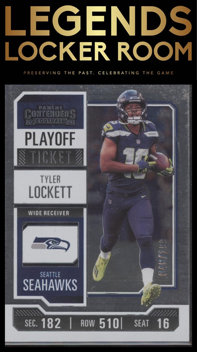 2023 Panini Contenders #91 Tyler Lockett Playoff Ticket #/199