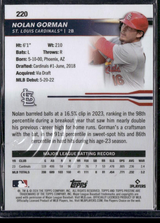 2024 Topps Pristine #220 Nolan Gorman