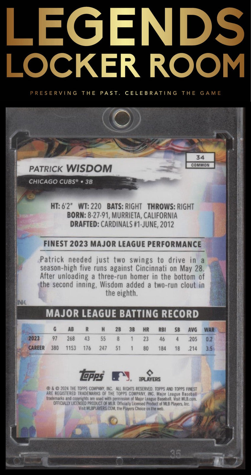 2024 Finest #34 Patrick Wisdom Purple Refractor #/250