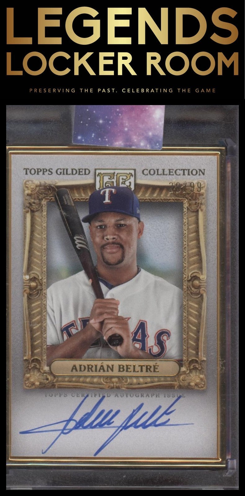 2024 Topps Gilded Collection Adrián Beltré Gold Framed Hall of Famers Auto /99