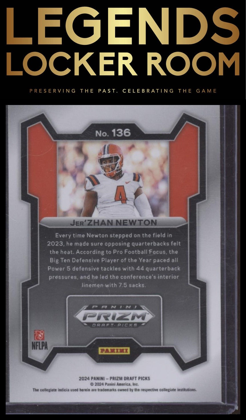 2024 Panini Prizm Draft Picks #136 Jer'Zhan Newton