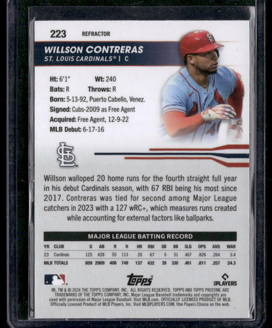 2024 Topps Pristine #223 Willson Contreras Refractors