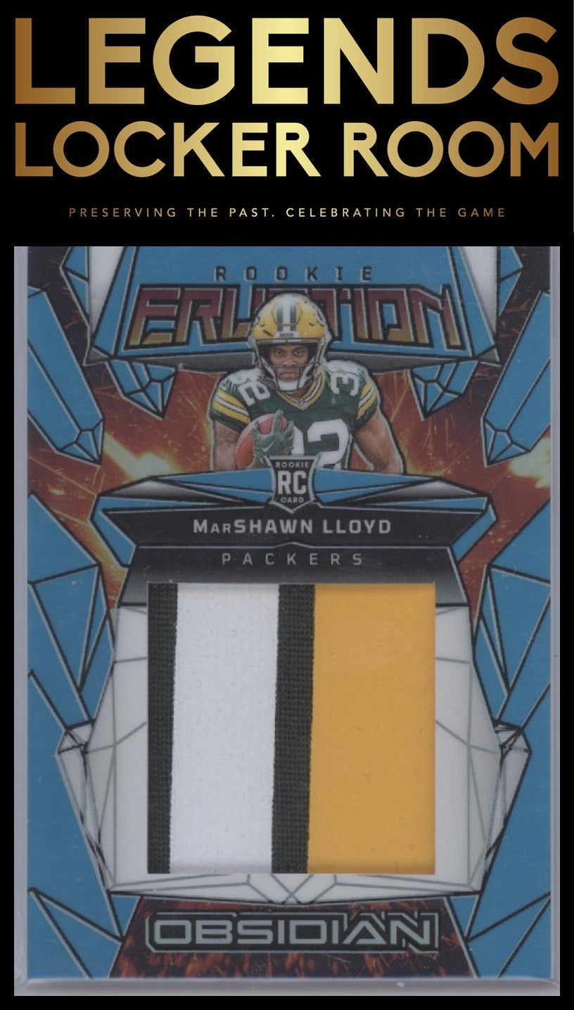 2024 Panini Obsidian - Rookie Eruption Materials Blue #34 MarShawn Lloyd #/25