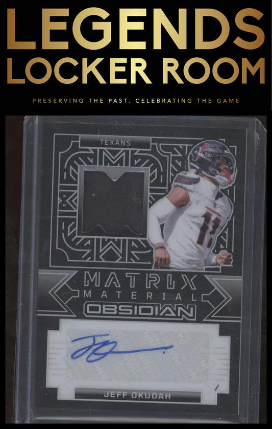 2024 Panini Obsidian - Matrix Material Autographs #12 Jeff Okudah #/299