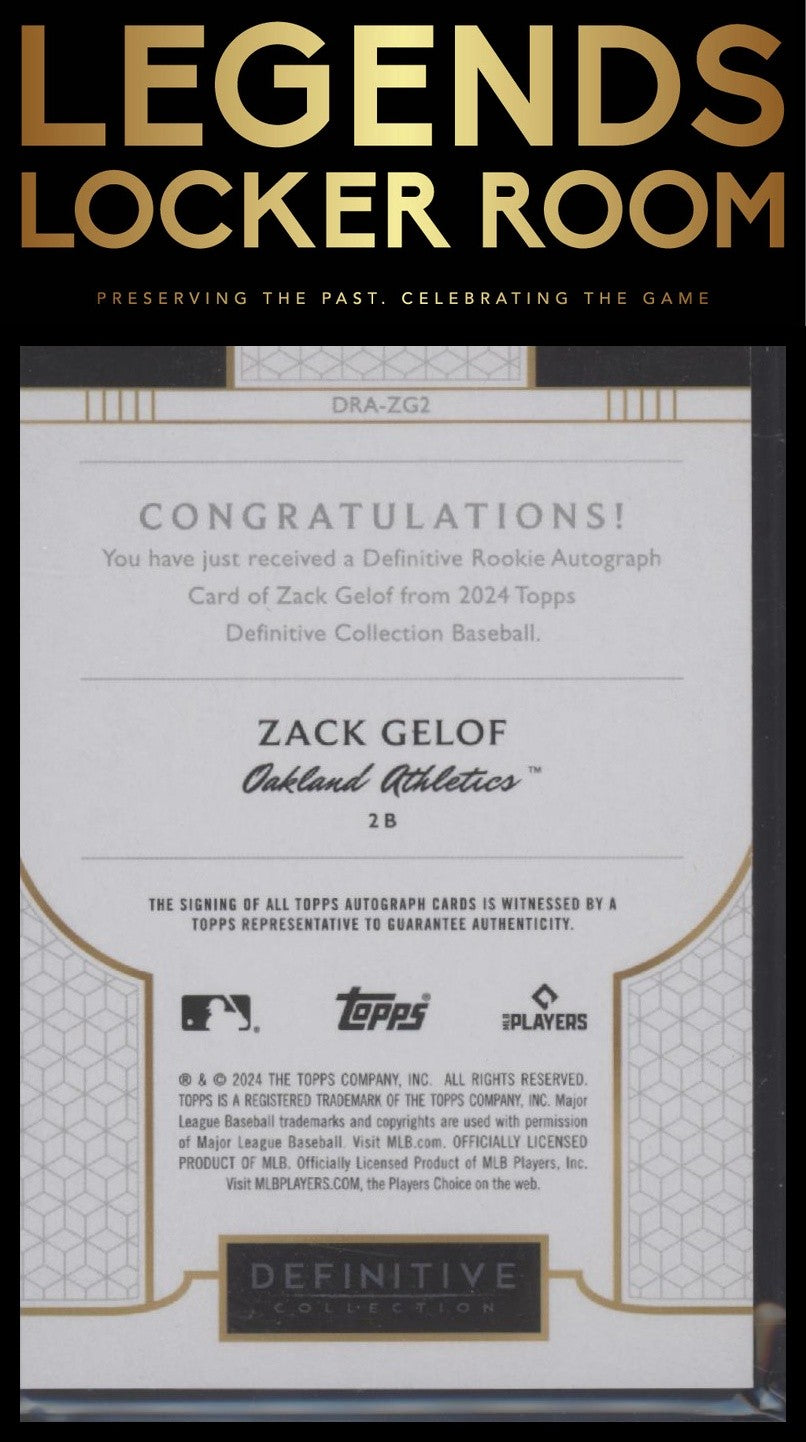 2024 Topps Definitive Collection Zack Gelof Definitive Rookie Auto /50